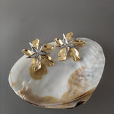 Big size dual tone flower stud